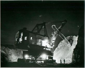 SK: Estevan Area - Giant Electric Shovel Strips Overburden from a Seam of Coal at Bienfait Open-Face Coal Mine