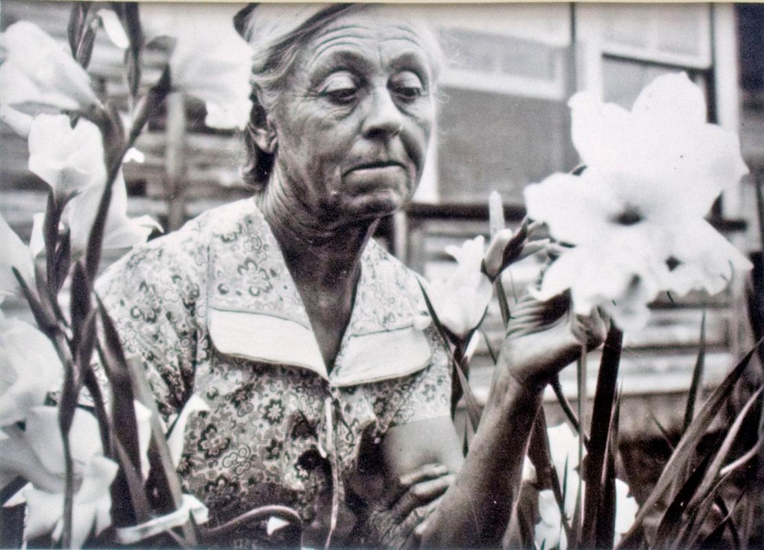 Mattie in Her Flower Garden