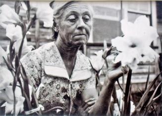 Mattie in Her Flower Garden