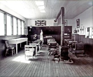 Highland School Interior, Built in 1897, Saskatchewan Historian John Archer, 1981