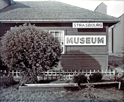 Strasbourg and District Museum.  A Train Station is a Museum is a Home. Christel and Herb Hey live and Work in the Strasbourg Museum, 1981.