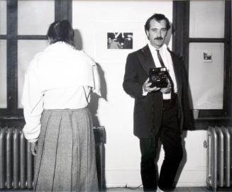 The Photographers Gallery, Doug Townsend and friends at costumed gallery opening, 1981