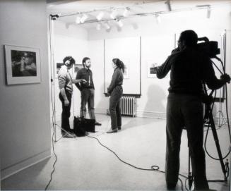 The Photographers Gallery, Doug Curran being interviewed prior to his opening, 1981