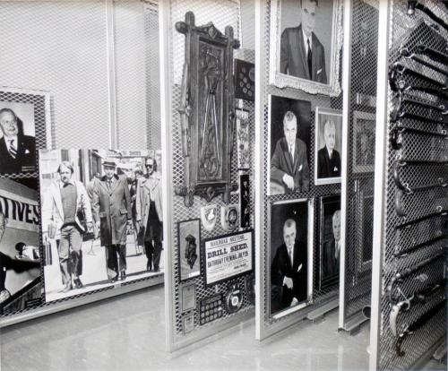 Right Hon. J. G. Diefenbaker Centre, storage racks holding Dief's memorabilia