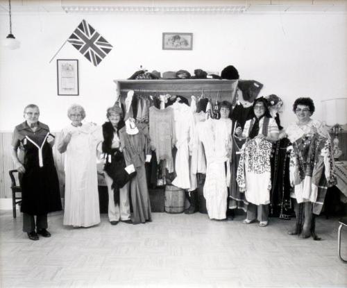 Modelling Pioneer clothing, 1981