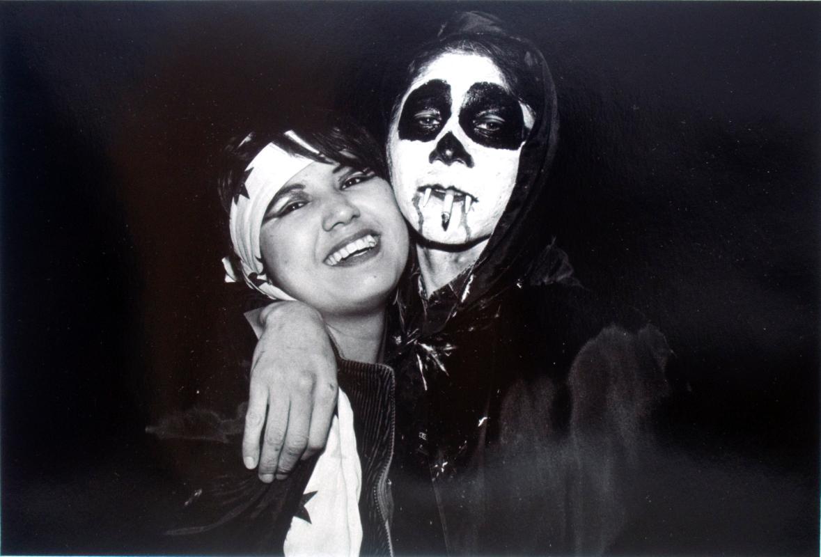 Melton Wapass and a friend at a Hallowe'en Dance