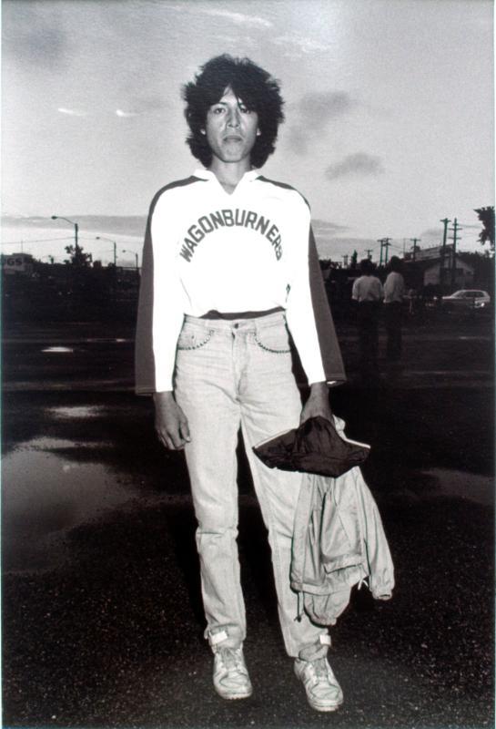 Terry Shingoose wearing a hockey team shirt