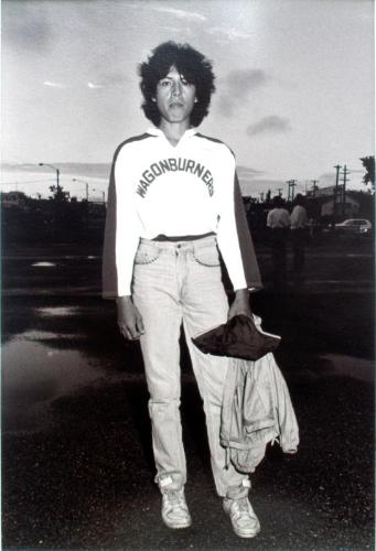 Terry Shingoose wearing a hockey team shirt
