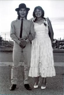 Fabin Morin and Elaine Poundmaker on the night of her Grade Twelve Graduation