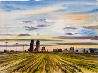 Grain Elevators at Lorlie (reverse side of 2013.3.3.b)