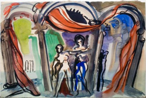 untitled (two nudes, columns and drapery)