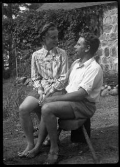Untitled (woman on man's knee)