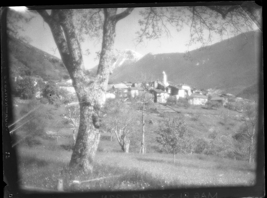 Untitled (village and mountains)