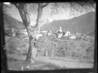 Untitled (village and mountains)