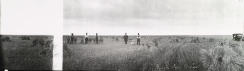 Untitled (figures in stooked field)