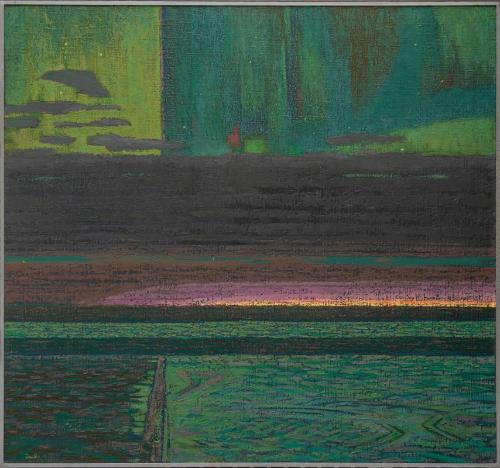 City with Night Cloud and Borealis