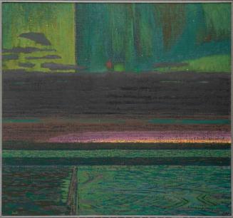 City with Night Cloud and Borealis