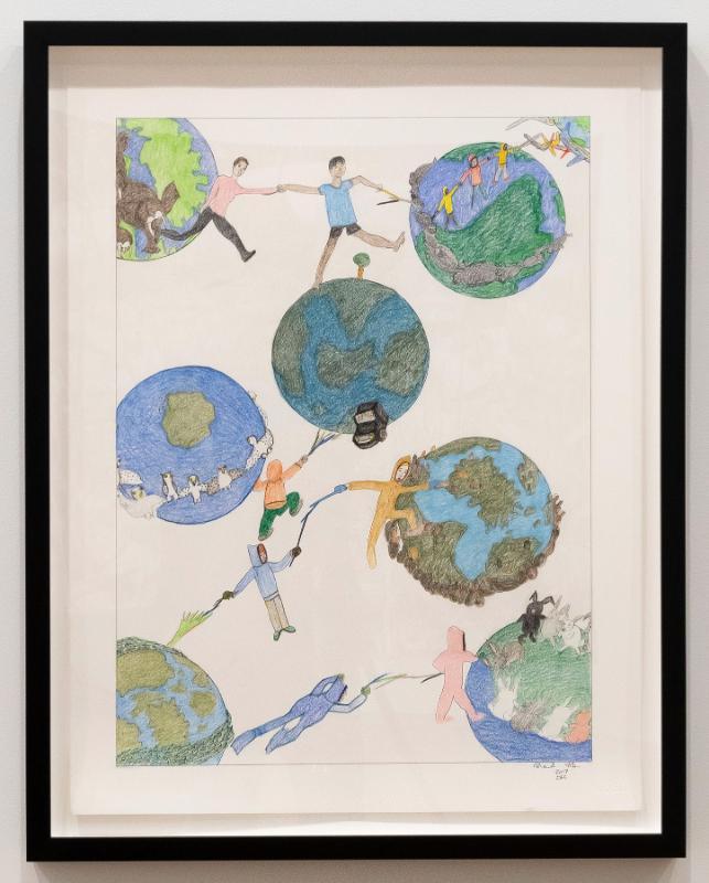 Composition (Figures and Globes)