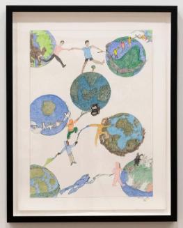 Composition (Figures and Globes)