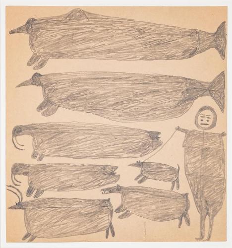 Untitled (animals and figure with dog)