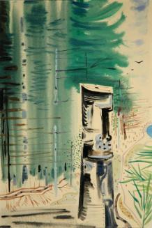 Untitled (tree stump in forest)