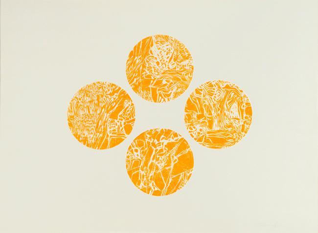 Eighteen - Linoblock with Four Circles