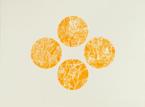 Eighteen - Linoblock with Four Circles