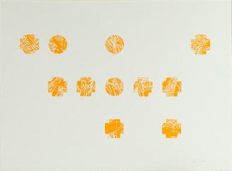 Nineteen - Linoblock with Eleven Forms in Chance Formation